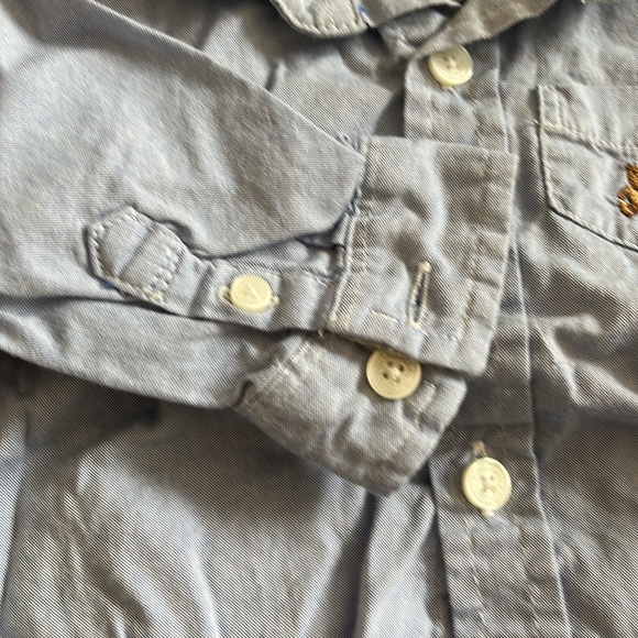 Baby shirt onesie, colour light blue, size 6-12m. Great condition, like new - Picture 5 of 6